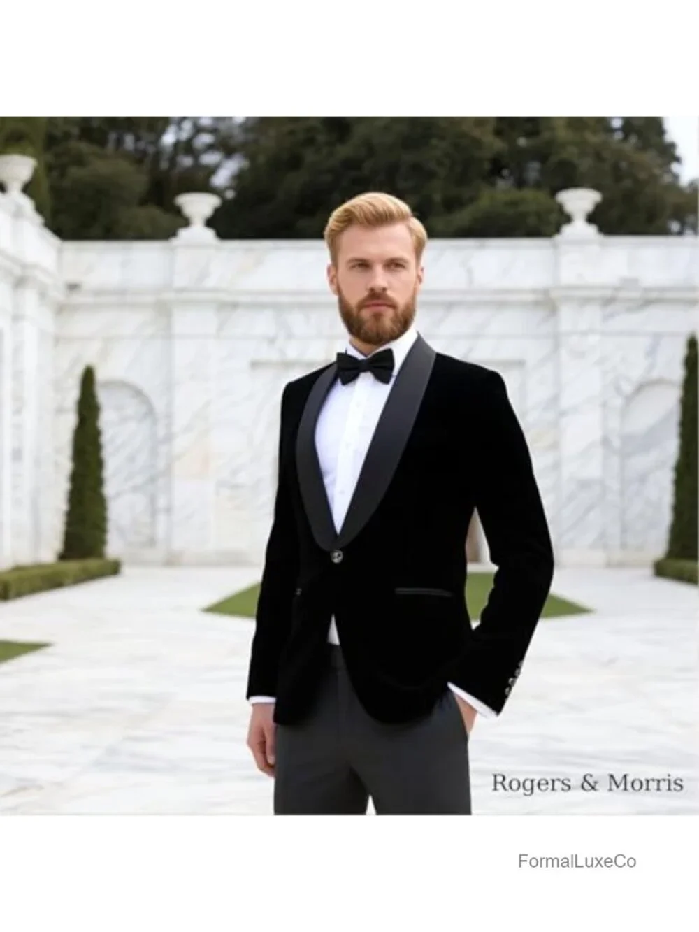 Velvet Tuxedo Jacket Shawl Lapel Slim Fit Men's Formal Blazer Satin